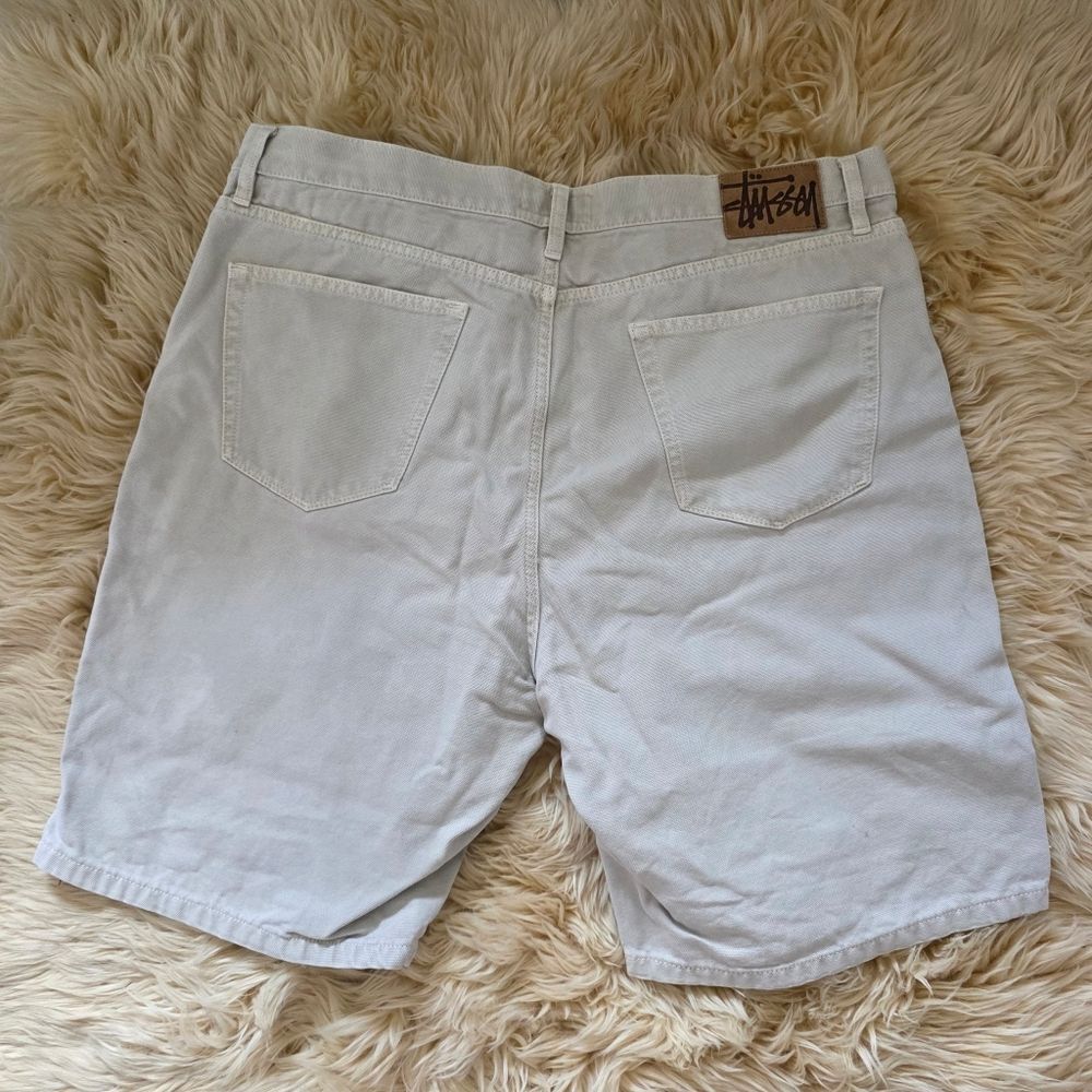 Stussy Big Ol Jeans Creme Jean Shorts Size 38 - Picture 2 of 6